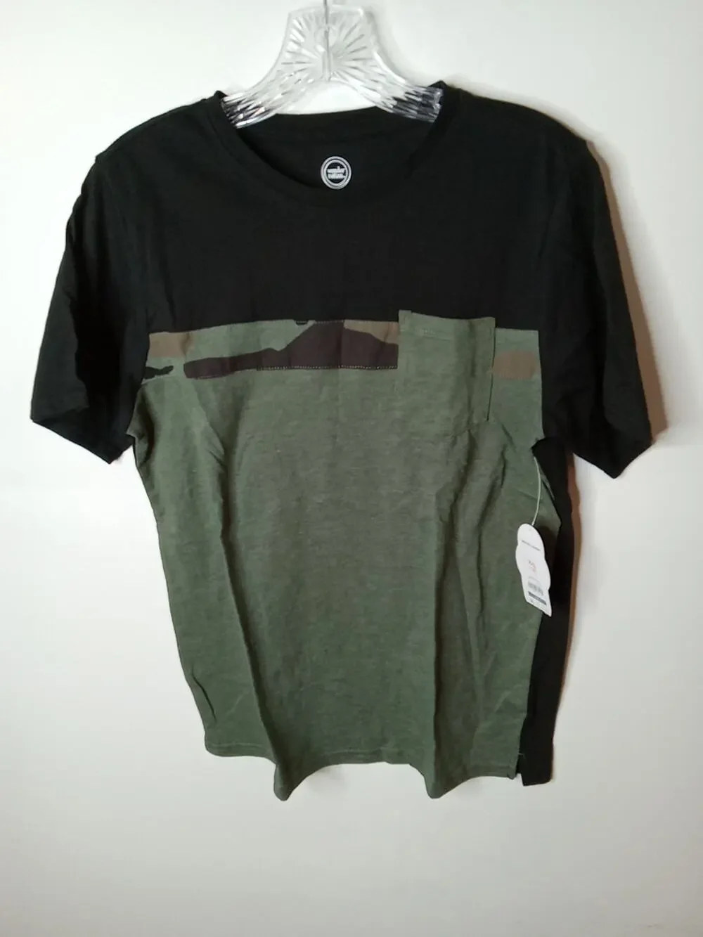 NWT Wonder Nation XXL(18) T-shirt Black and Green with Camo